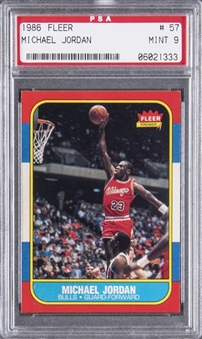 1986-87 Fleer #57 Michael Jordan Rookie Card - PSA MINT 9